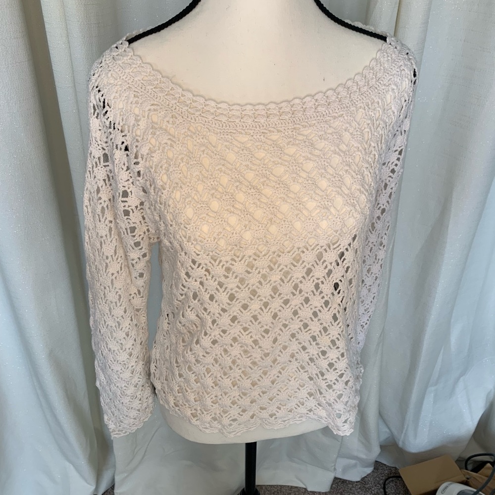 Vintage crochet white top